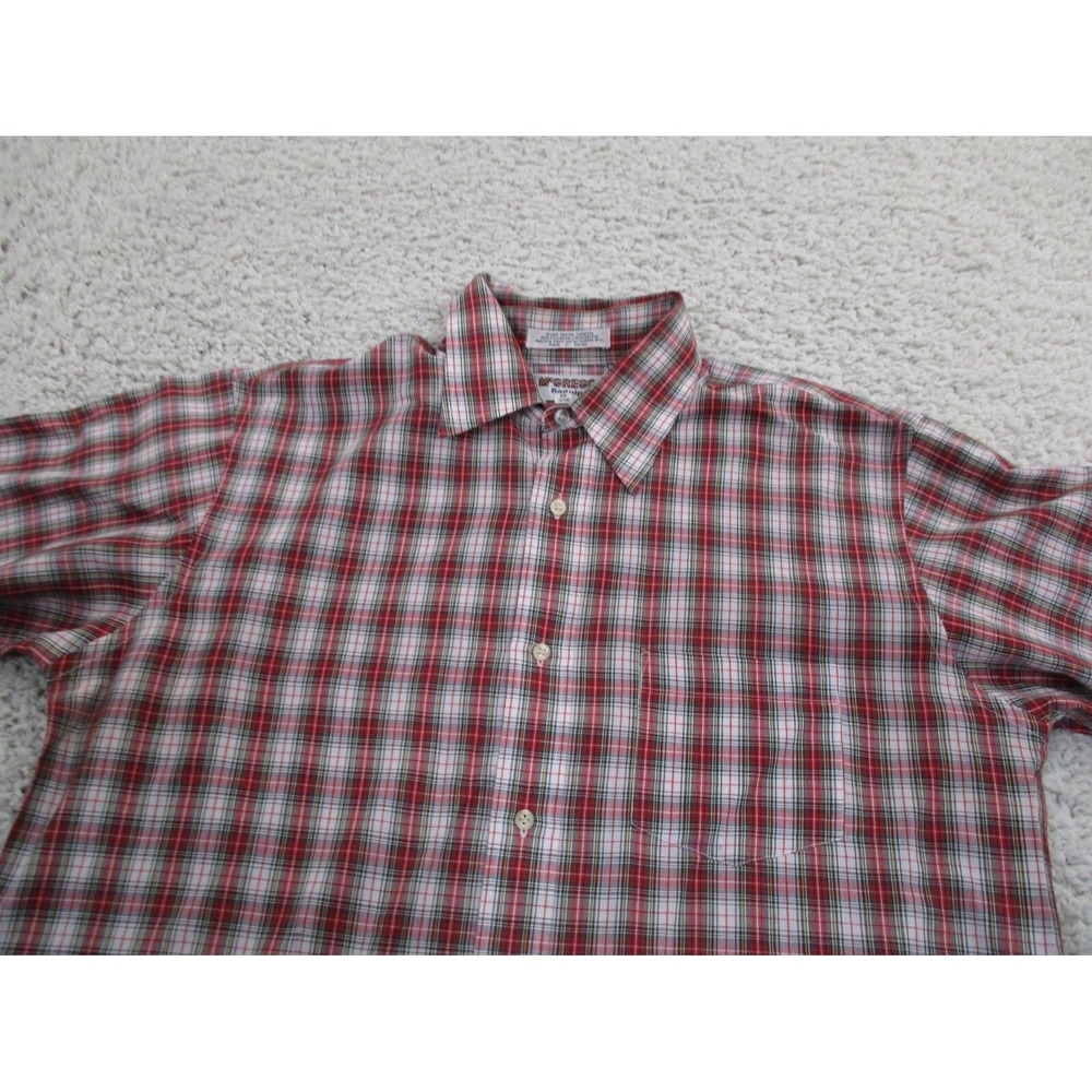 Mcgregor Shirt Mens Large Red Bagpiper Button Plaid Casual Vintage Western 80s - Picture 2 of 10